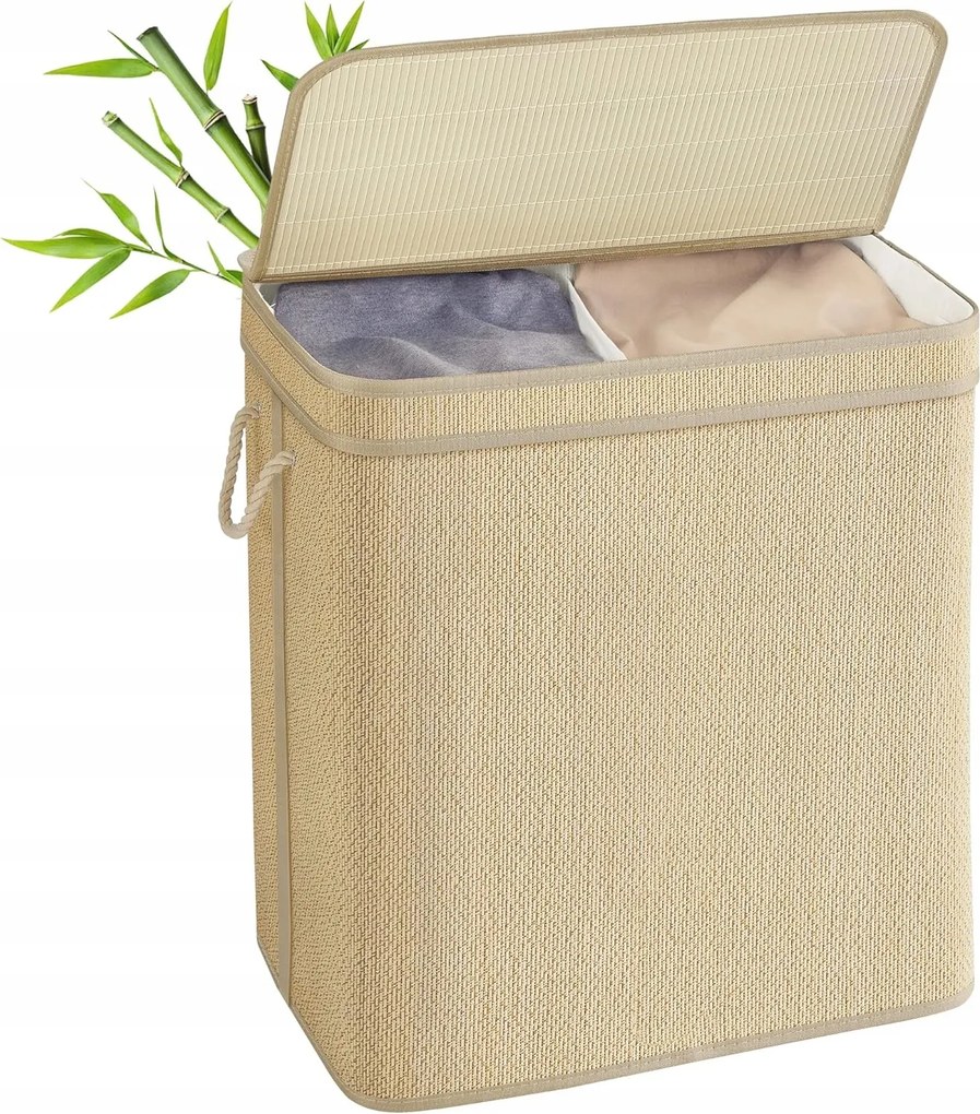 Szabadonálló szennyestartó kosár Songmics 130l barna