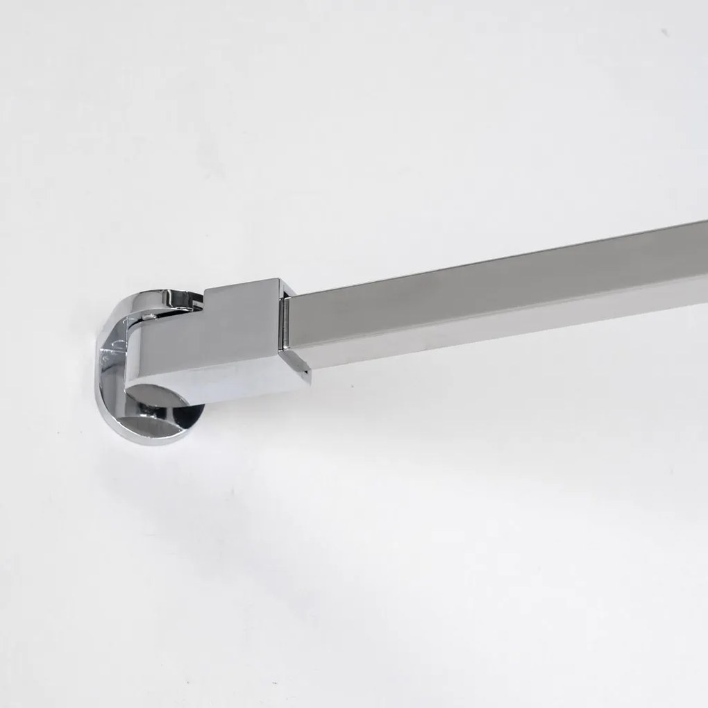Stuxi Milano Easy Walk-in zuhanyfal, 120x200 cm, 8 mm vastag vízlepergető biztonsági üveggel, helytakarékos stabilizátorral