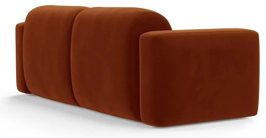 Terrakotta színű bársony kanapé 220 cm Strino – Cosmopolitan Design