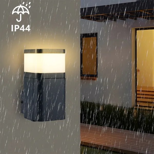 Brilagi - PILLAR kültéri fali lámpa SCHUKO aljzattal 1xG9/11W/230V IP44 antracit