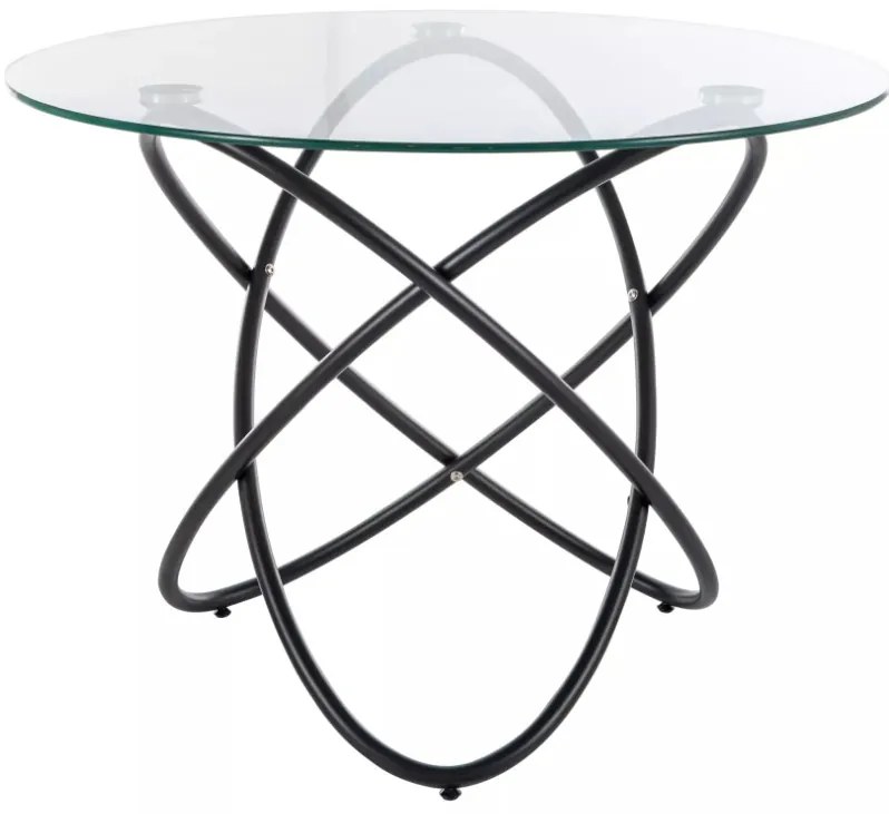 Orbit kerek étkezőasztal víztiszta/fekete 100 cm