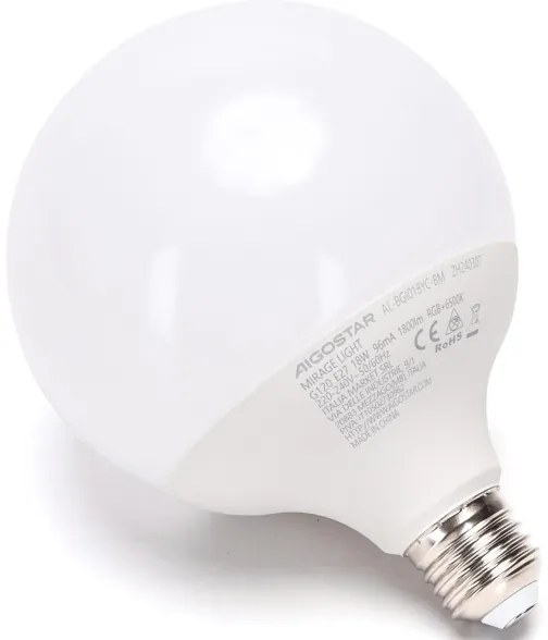 LED RGB dimmelhető izzó MESH G120 E27/18W/230V 6500K + távirányító - Aigostar