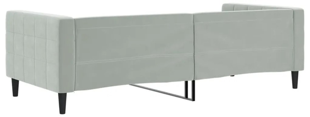 világosszürke bársony kanapéágy 90 x 190 cm