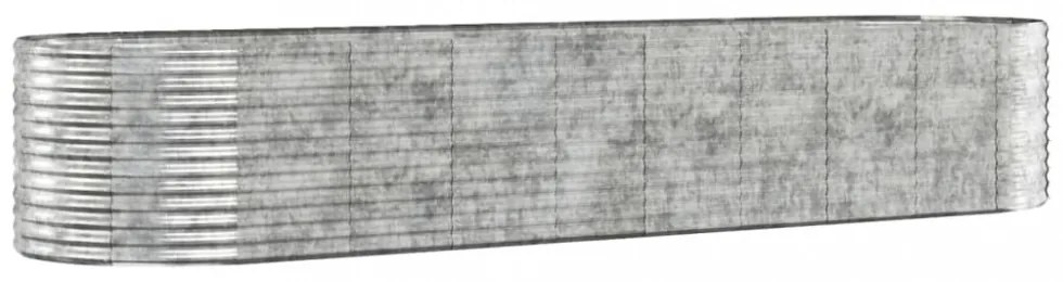ezüstszínű porszórt acél kerti magaságyás 396x100x68 cm