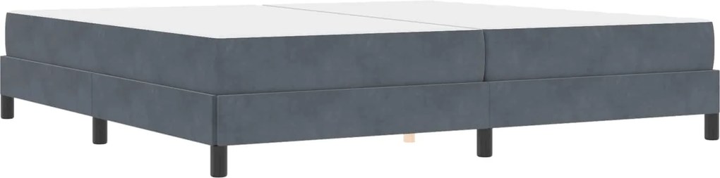 vidaXL Boxrugós ágy matracmal Sötétszürke 200 x 200 cm szövet