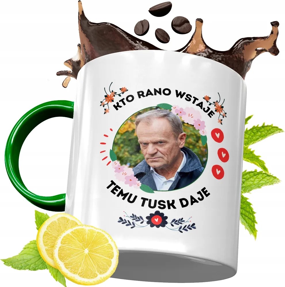Donald Tusk Zöld Bögre Ajándék Nyomtatott Fotóval