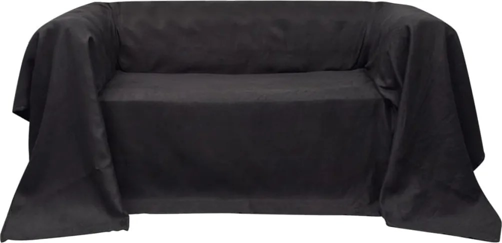 vidaXL Antracitszürke mikro-velúr kanapéhuzat védő 140 x 210 cm