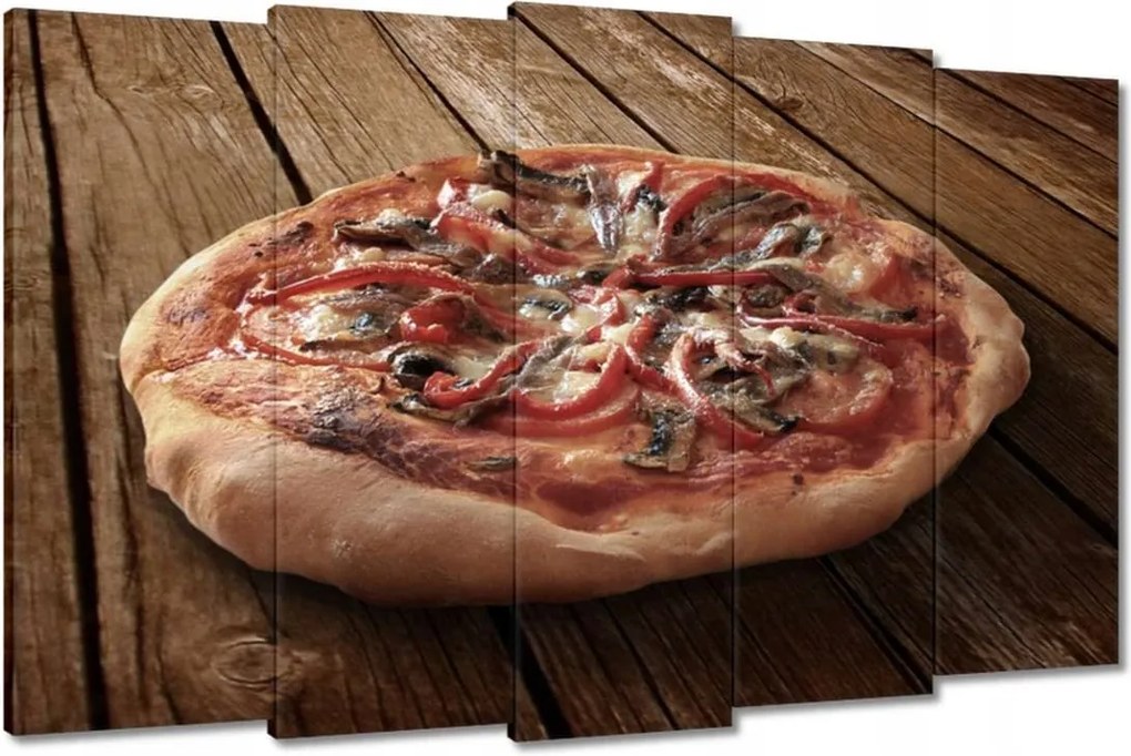 Képek 150x95 Pizza egy fából készült asztalon