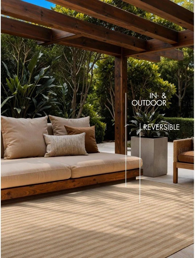 Krémszínű-natúr színű kültéri-beltéri szőnyeg 160x230 cm Haringey Linley – Ted Baker