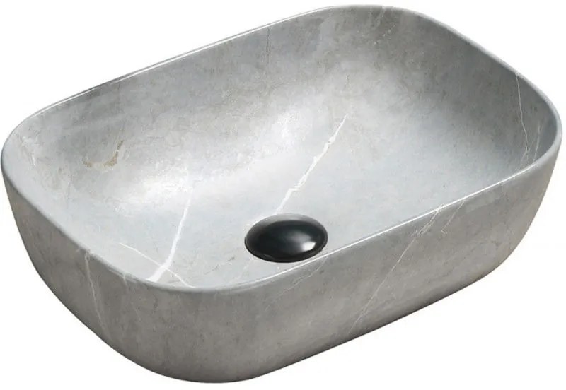 Mexen Rita mosdókagyló pultra szerelhető 45 x 32 cm, szürke kő - 21084596