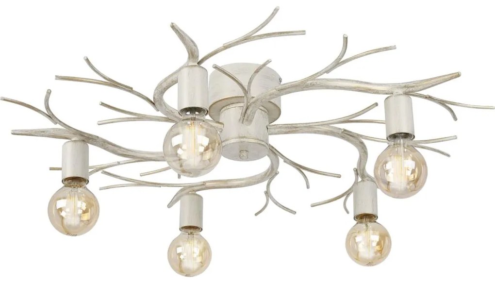 Mennyezeti lámpa GARNISH 5xE27/15W/230V fehér/patinás