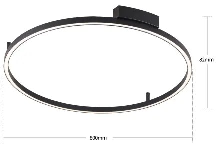 Brilagi - LED Fényerőszabályozható lámpatest PORTOFINO LED/60W/230V átm. 80 cm fekete + távirányító