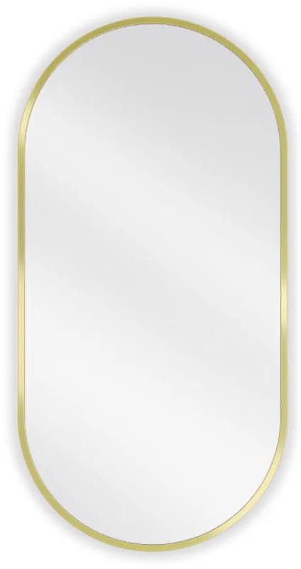 Mexen Loft, ovális fürdőszobai tükör 80 x 40 cm, keret színe arany fényes, 9851-080-040-000-50