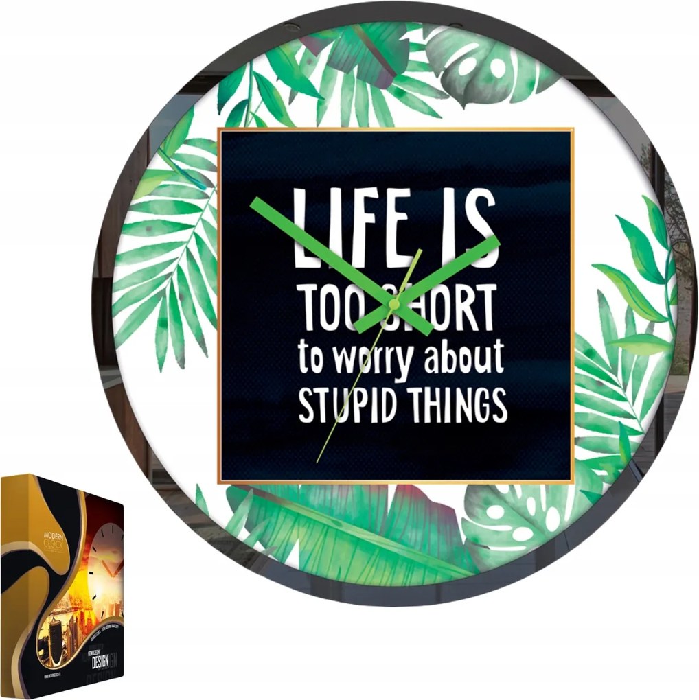 Modern stílusú falióra Akril Green Positive Kerek Kvarc