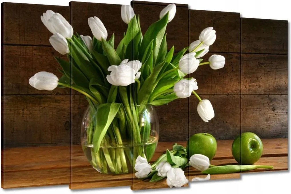 Vászonkép 150x95 Fehér tulipánok