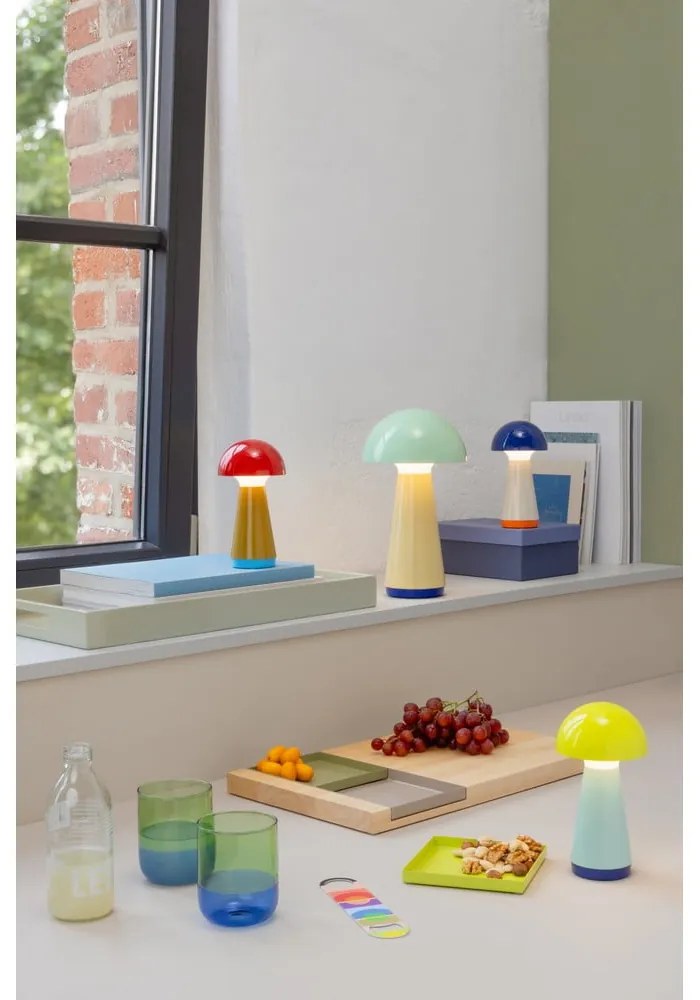 Sárga-világoskék LED dimmelhető asztali lámpa (magasság 18 cm) Bobbi – Remember