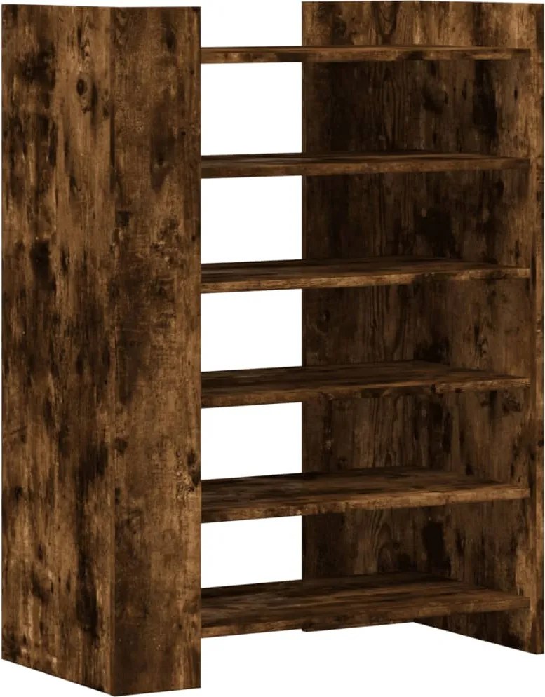 vidaXL füstös tölgy színű szerelt fa cipőszekrény 74,5 x 37,5 x 100 cm