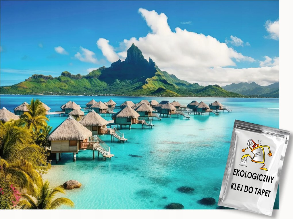 Fotótapéta Flizelina Kilátás Óceán Trópusok Házikók Szigetek Tengerpart 250x175 ragasztó