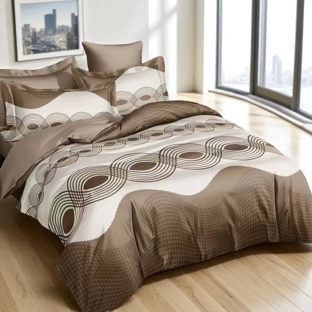 Pamut ágynemű Homa REZOR BROWN 7 részes 140X200 cm