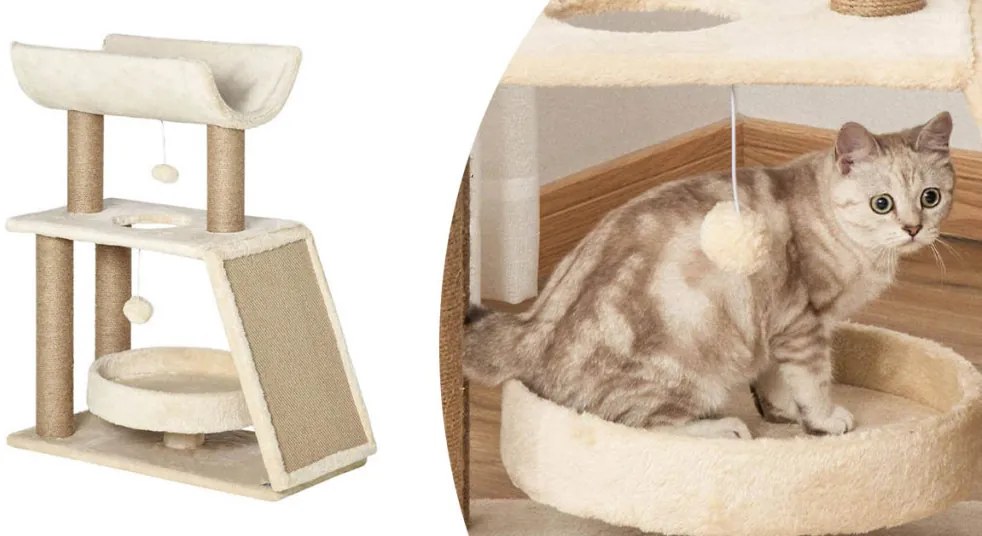 Macska mászóka, bézs