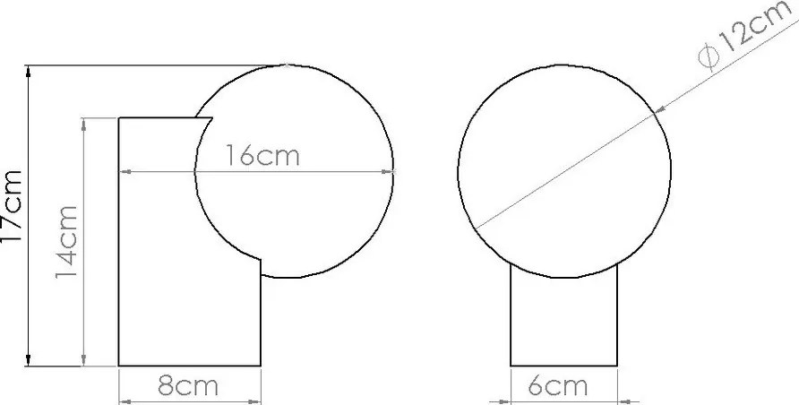 Fehér-natúr színű fali lámpa ø 12 cm Solum – Sollux