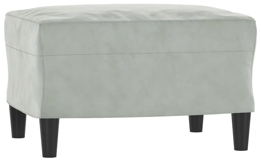 vidaXL világosszürke bársony kanapéfotel lábtartóval 60 cm