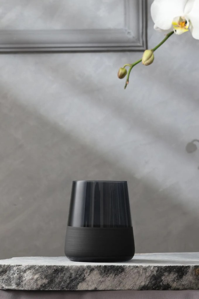 4 részes fekete üveg pohár szett 420 ml