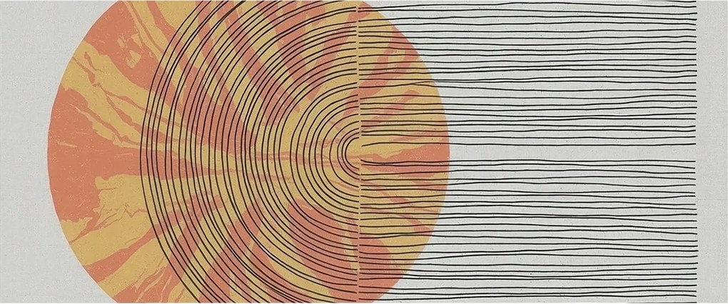 Flizelina Dekoratív Fotótapéta Hálószoba Kör vonalakkal 250x104 Ragasztó