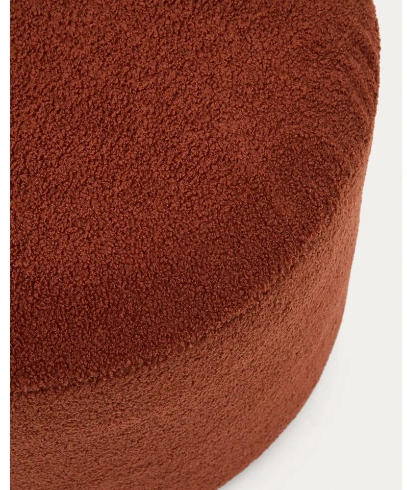 Terrakotta színű buklé puff Kaeli – Kave Home