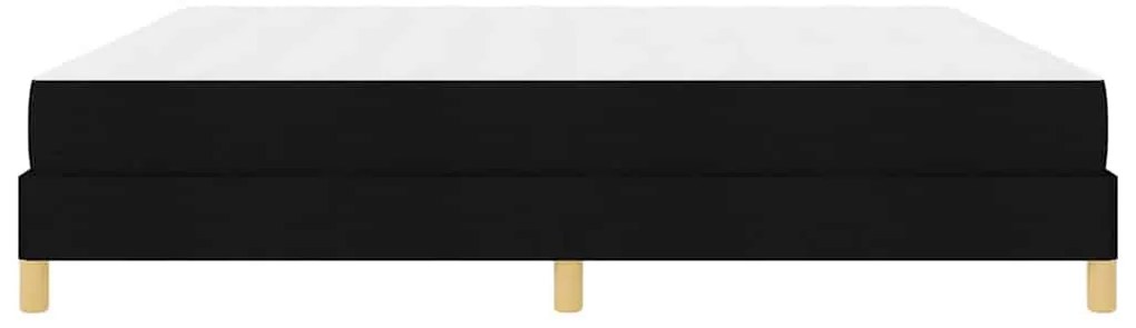 Boxrugós ágy Fekete és Barna 200 x 200 cm Textil és mérnöki fa