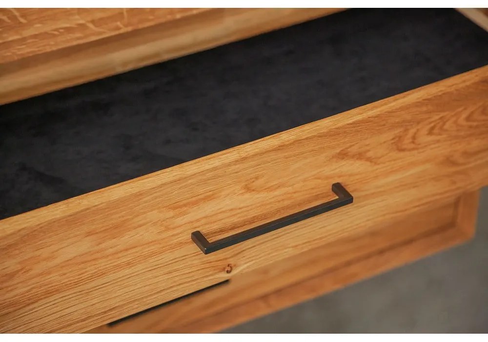 Natúr színű tölgyfa magas komód 97x95 cm Abies – The Beds