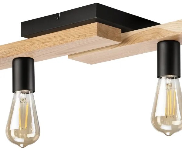 Felületre szerelhető csillár MATTE 4xE27/15W/230V fekete/tölgy