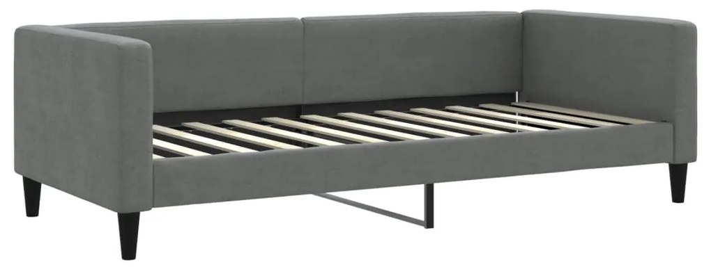 sötétszürke kihúzható szövet heverő matraccal 90 x 200 cm