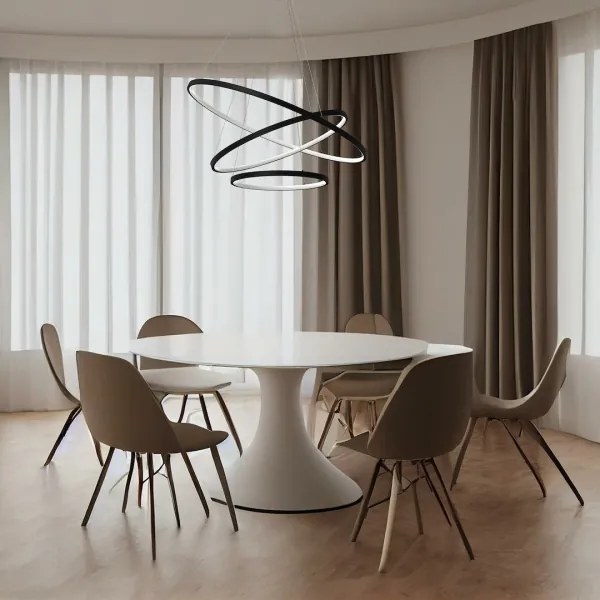 LED Csillár zsinóron HOOP LED/93W/230V átm. 80 cm 4000K fekete