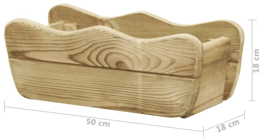 Impregnált fenyőfa kerti magaságyás 50 x 18 x 18 cm