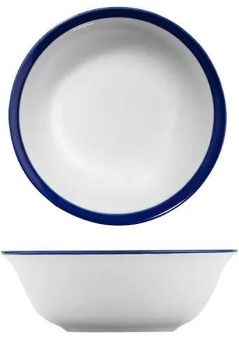 24 részes porcelán étkészlet, fehér/kék