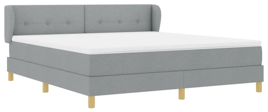 Boxspring Ágy Matrac nélkül Világosszürkében, 180x200 cm, Szövet