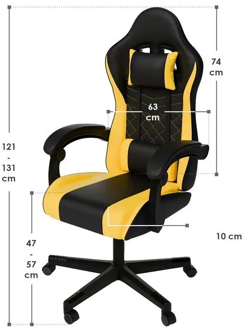 Juskys HyperSeat irodai szék - fekete/sárga