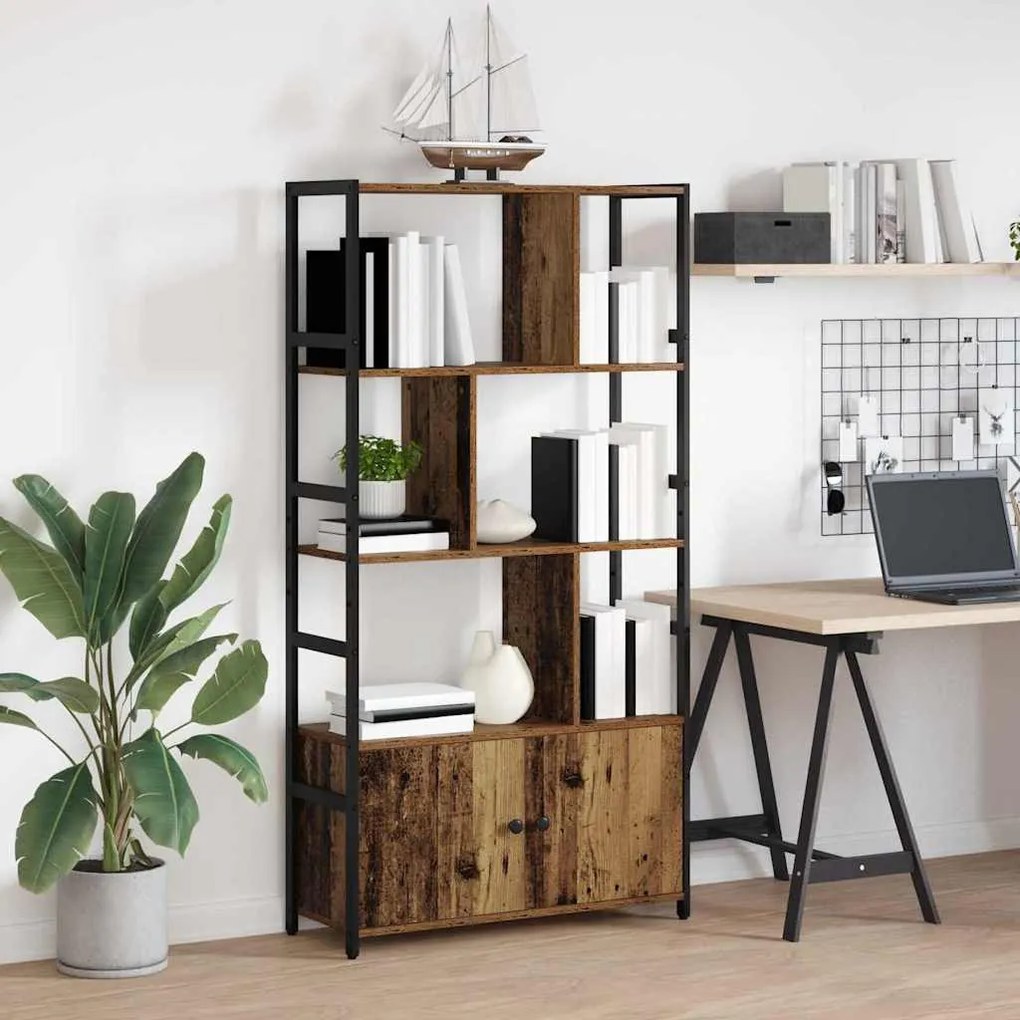 Könyvespolc Régi fa 80 x 30 x 155.5 cm Faanyag