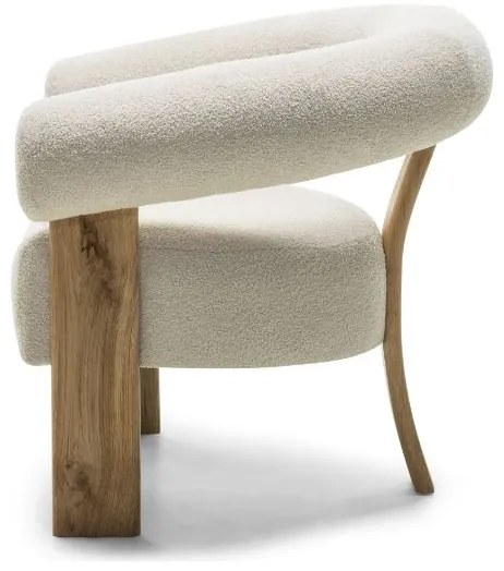 Krém design fotel KOKEI, tölgy
