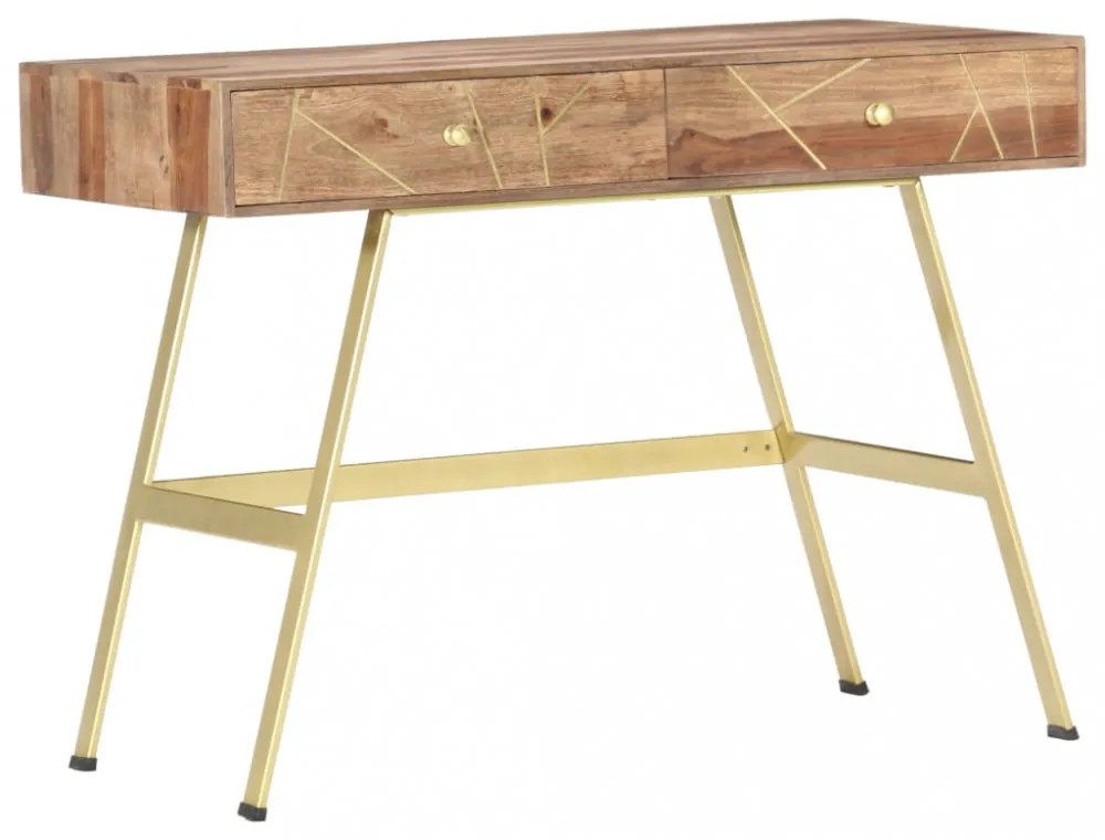 fiókos tömör akácfából íróasztal 100 x 55 x 75 cm