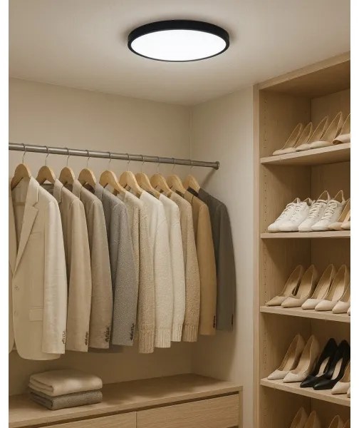 LED mennyezeti lámpatest LED/24W/230V 3000/4000/6500K átm. 30 cm fekete