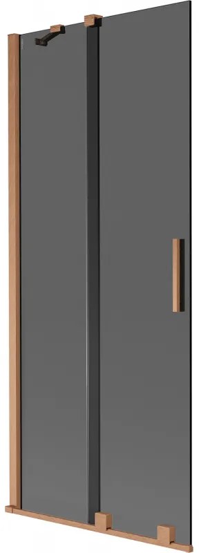 Mexen Velar, 2 szárnyas eltolható kádparaván 80 x 150 cm, 8mm szürke üveg, rézmatt, 896-080-000-41-65