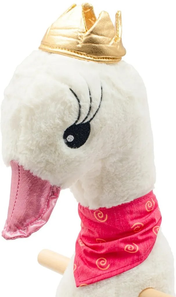 Baby Mix Hintaló játék kerekekkel és dallamokkal, fehér hattyú, 61 x 32 x 52 cm