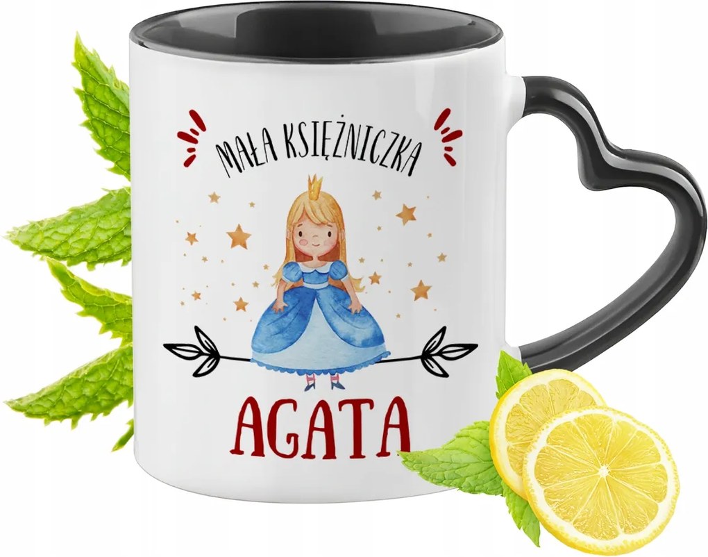 Fekete bögre szív alakú füllel Achátnak Ideális Ajándék