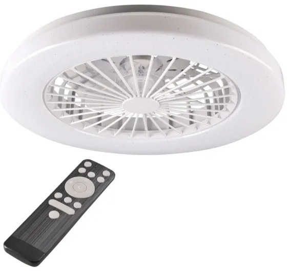 LED Dimmelhető mennyezeti lámpa ventilátorral LIBYA LED/48W/230V 3000-6500K + távirányító