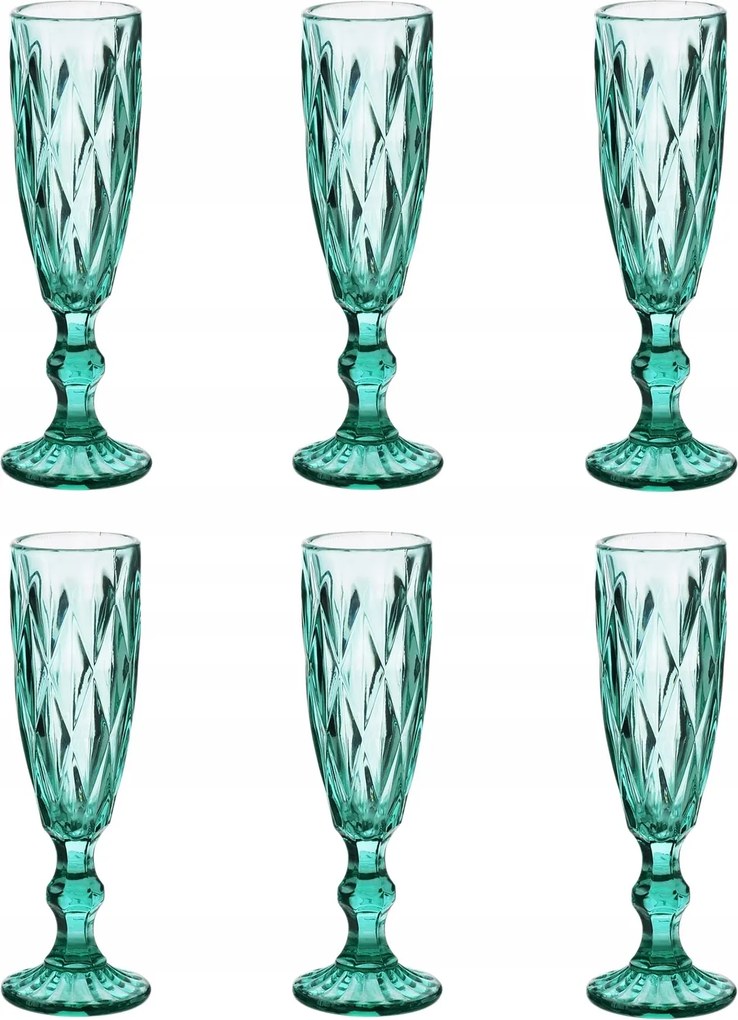 Dekoratív vizes borospohár 6 db-os Kristály üvegdíszítés