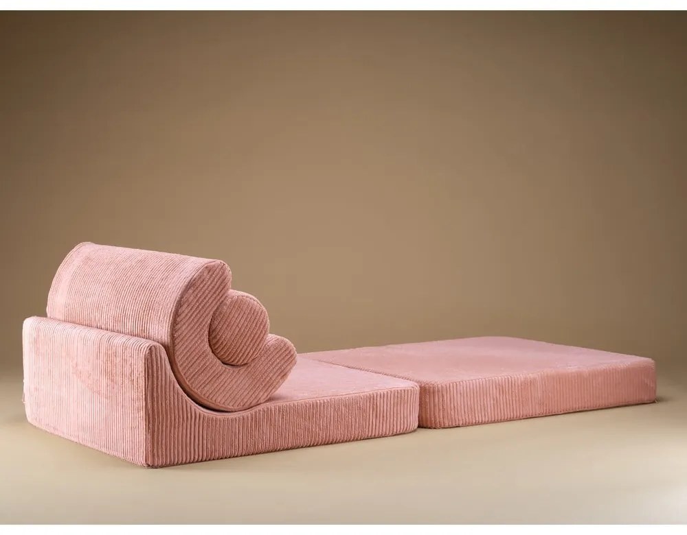 Rózsaszín kordbársony gyerek fotel Flipster – Wigiwama