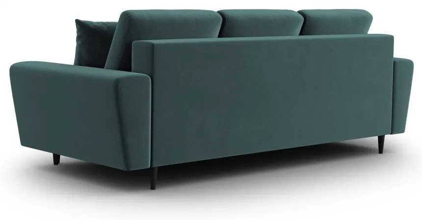 Petróleum színű bársony kinyitható tárolóhelyes kanapé 235 cm Kyoto – Cosmopolitan Design