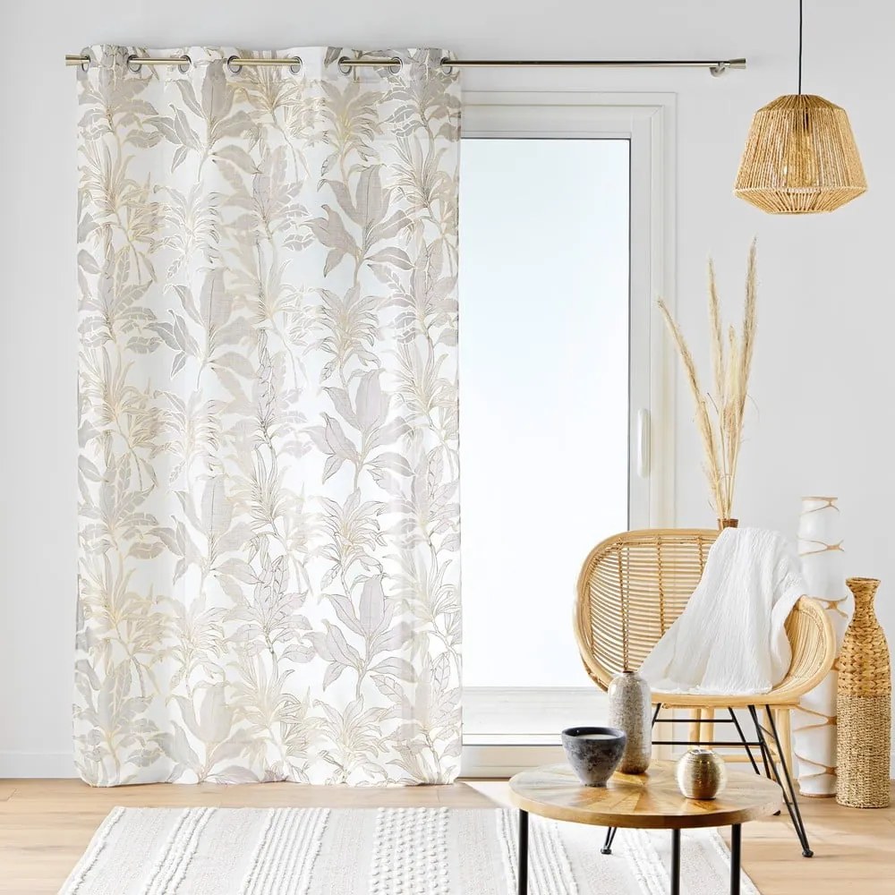 Bézs-aranyszínű fényáteresztő függöny 135x240 cm Vayana – douceur d'intérieur